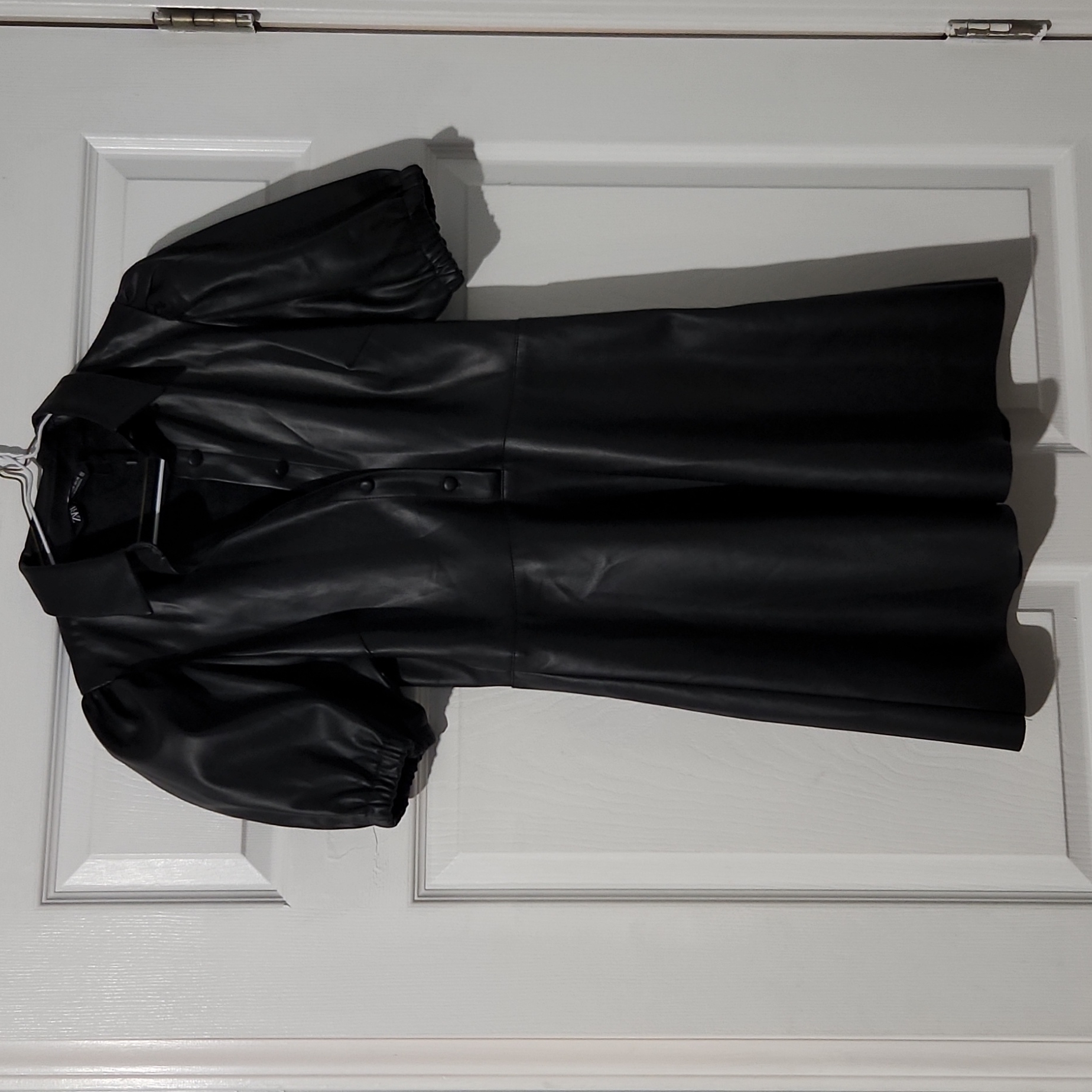 Zara Bubble Sleeve Faux Leather Dress